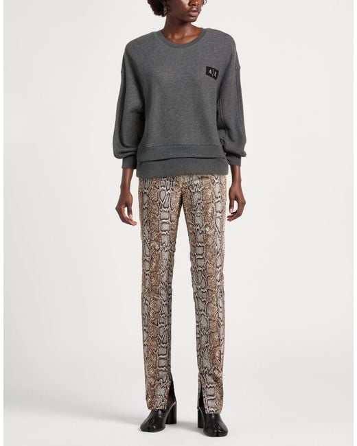 ARMANI EXCHANGE Gray Sweatshirt Cotton, Polyester