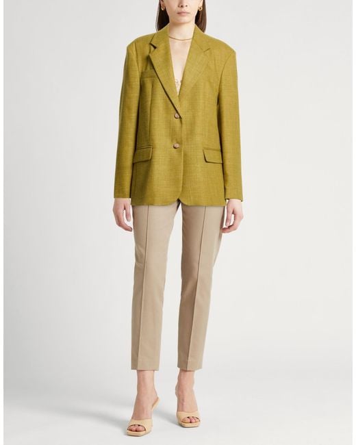 Alysi Green Chocolat Mustard Blazer Wool, Polyester, Linen