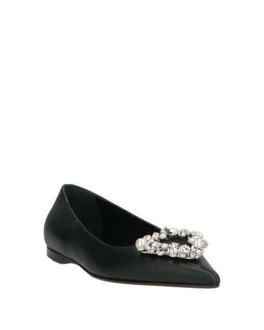 Sergio Rossi Black Ballet Flats Leather