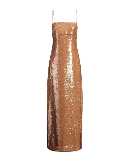 Max Mara Brown Maxi Dress Polyester, Polyamide