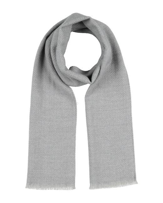 Luigi Borrelli Napoli Gray Scarf Cashmere for men