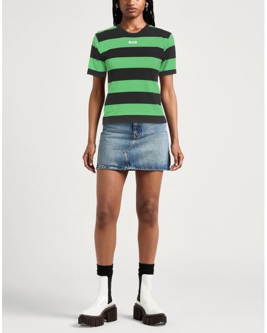 MSGM Green T-Shirt Cotton