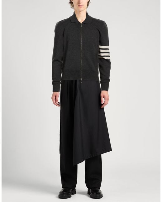 Thom Browne Black Charcoal Cardigan Merino Wool for men