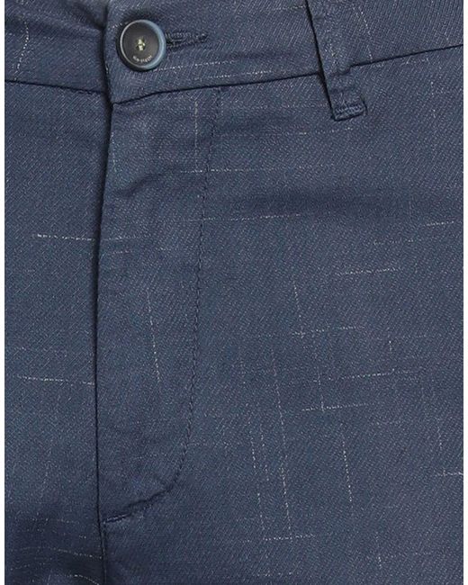 RE_HASH Blue Pants Cotton, Linen, Polyester, Elastane for men