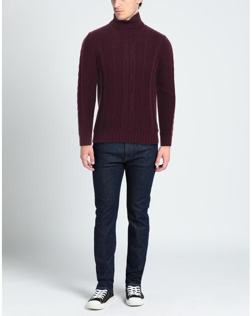 Alpha Studio Purple Turtleneck for men