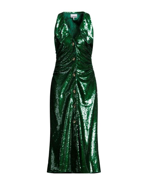 Ganni Green Midi Dress