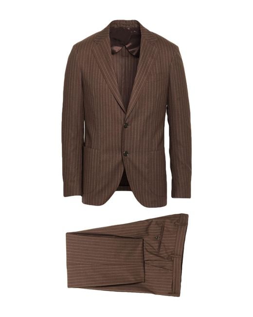 Lardini Brown Suit Wool for men