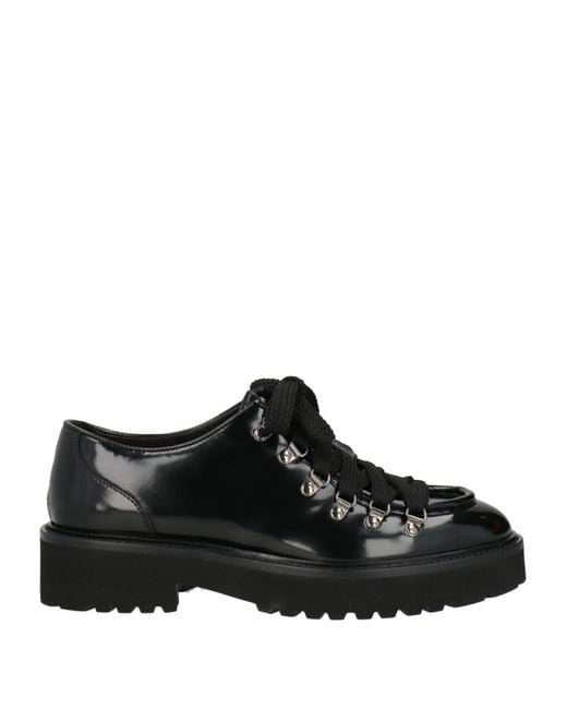 Doucal's Black Lace-Up Shoes Leather