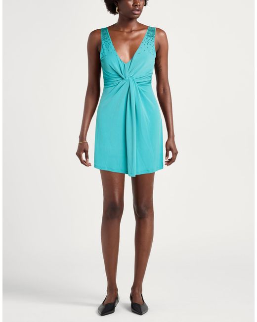 Blugirl Blumarine Blue Mini Dress Polyester, Elastane
