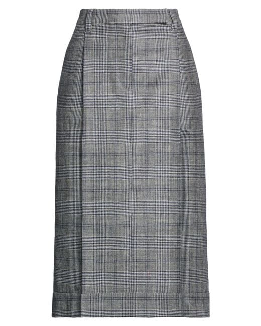 Brunello Cucinelli Gray Midi Skirt Virgin Wool