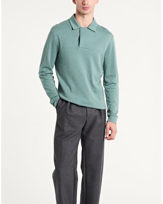 Giorgio Armani Green Polo Shirt Cotton, Silk, Cashmere for men