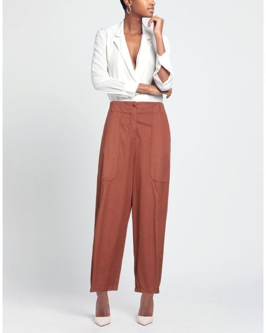 ALESSIA SANTI Red Pants Linen, Cotton, Elastane