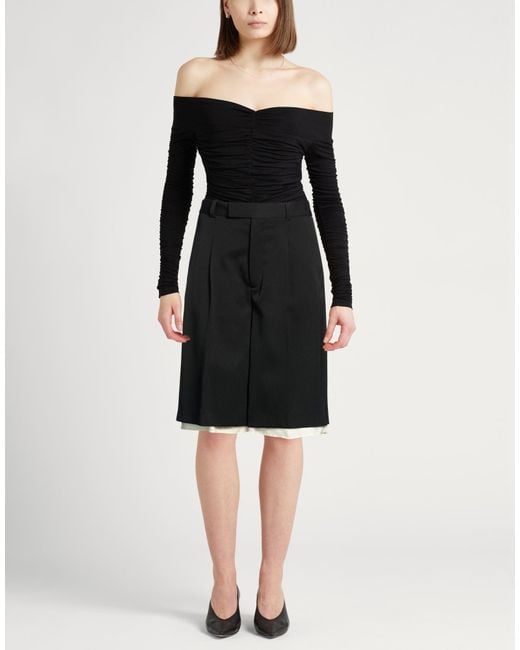 Rohe Black Shorts & Bermuda Shorts Polyester, Virgin Wool
