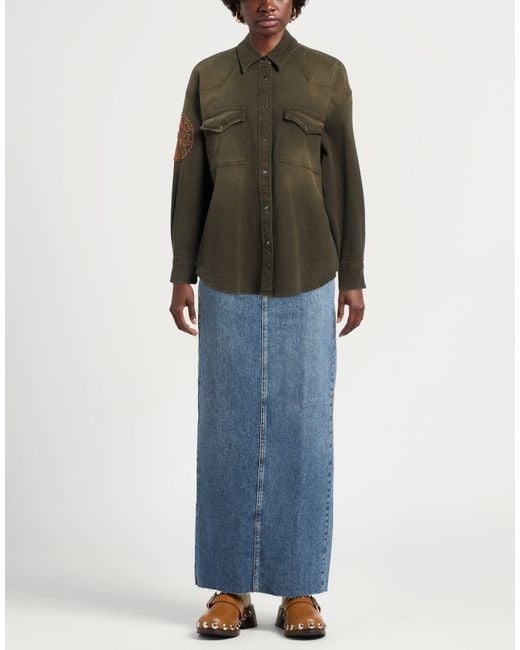Dondup Green Shirt Cotton, Elastane