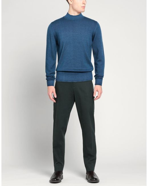 FILIPPO DE LAURENTIIS Blue Turtleneck Merino Wool for men