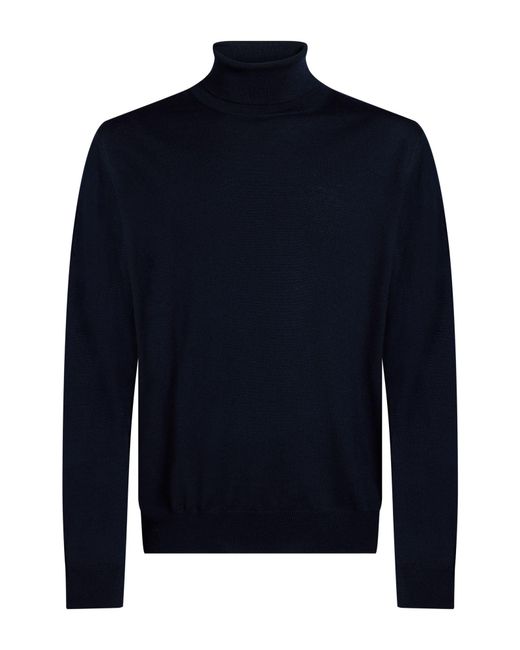 Tagliatore Blue Turtleneck Virgin Wool for men