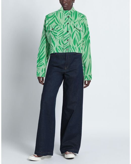 DEPENDANCE Green Denim Outerwear Cotton, Elastane