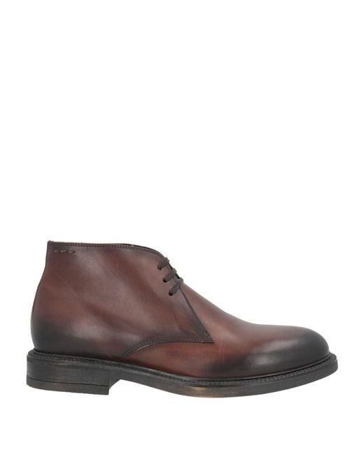 Alexander Hotto Brown Ankle Boots Leather for men