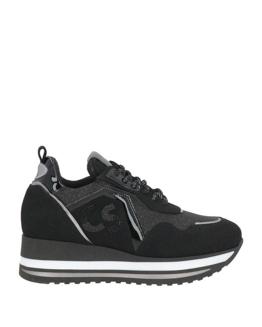 Cinzia Soft Black Sneakers Textile Fibers, Synthetic Material