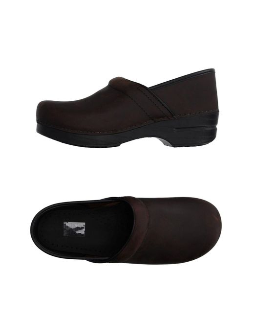 Dansko Black Dark Mules & Clogs Leather