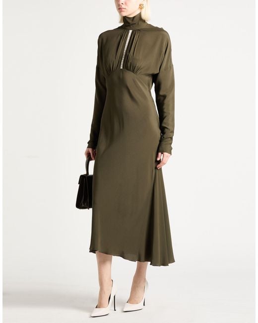 N°21 Green Military Maxi Dress Acetate, Silk