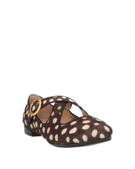 Maliparmi Brown Chocolate Ballet Flats Leather