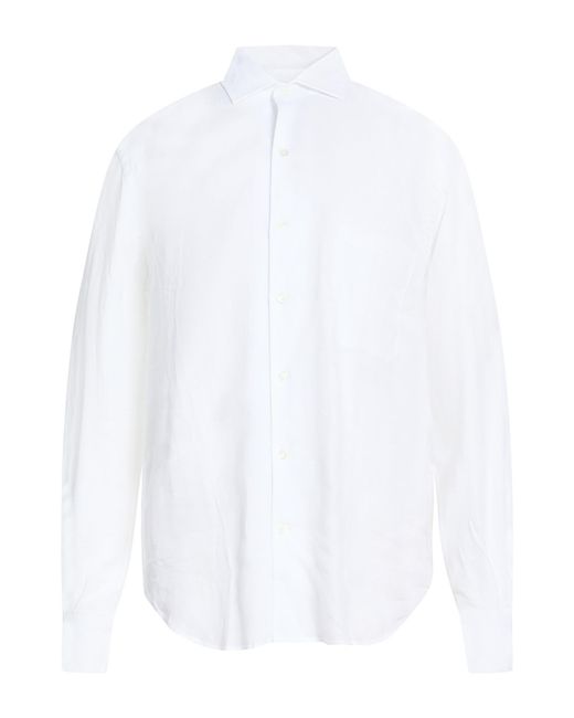 Fedeli White Shirt Linen for men