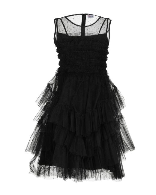 RED Valentino Tulle Short Dress in Black - Lyst