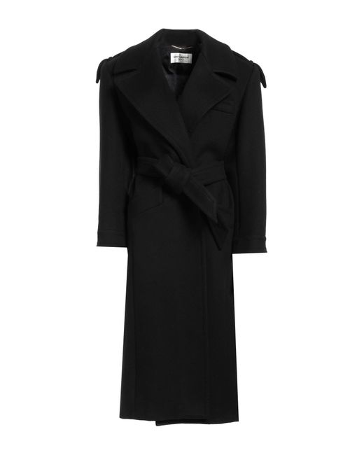 Manteau long Saint Laurent en coloris Black