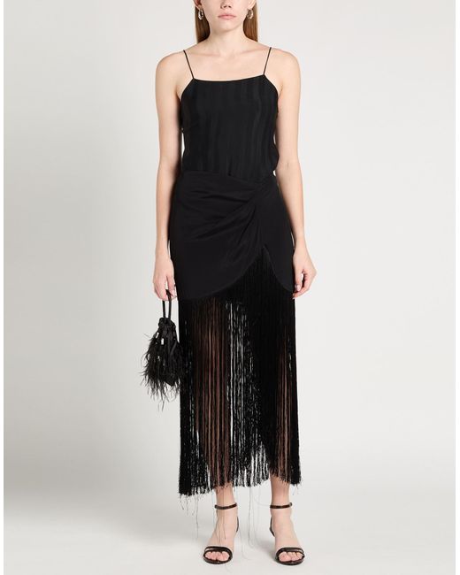 SIMONA CORSELLINI Black Maxi Skirt Acetate, Silk