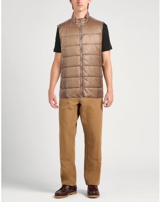 Eleventy Brown Camel Vest Polyamide for men
