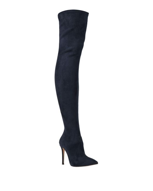 Casadei Blue Boot Textile Fibers