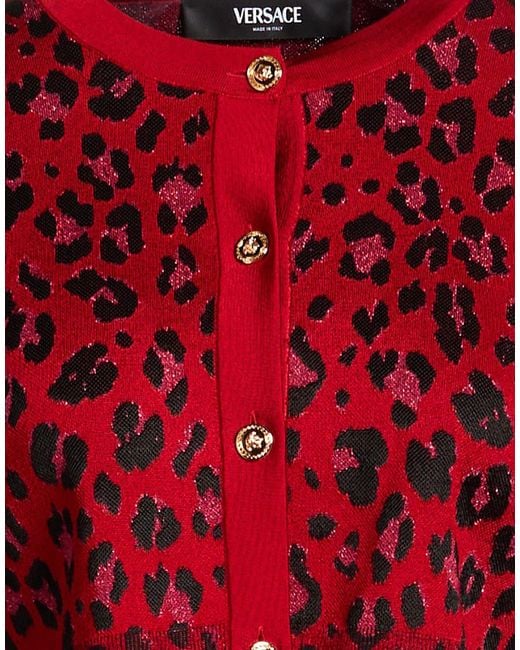 Versace Red Cardigan Viscose, Polyamide, Polyester, Elastane