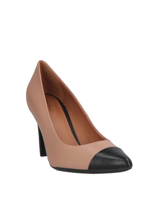 Geox Pink Pumps Leather, Textile Fibers