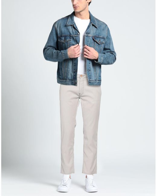Hand Picked Gray Light Pants Cotton, Elastane for men