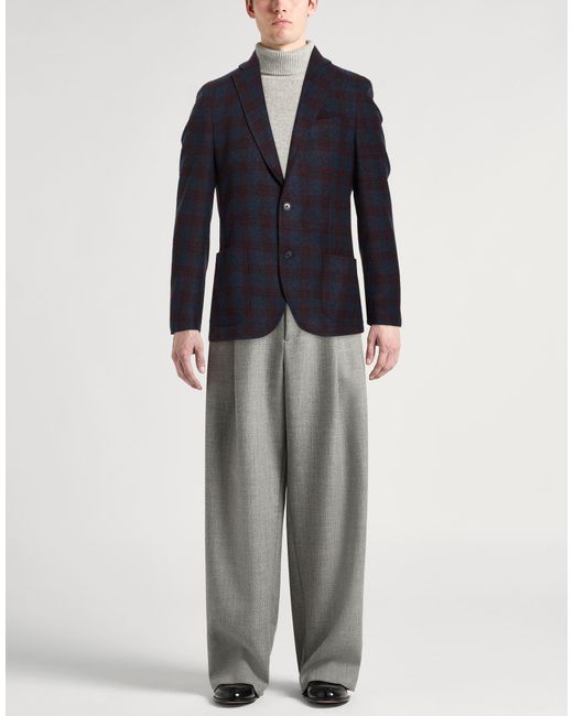 Tombolini Blue Blazer Polyester, Wool, Viscose for men