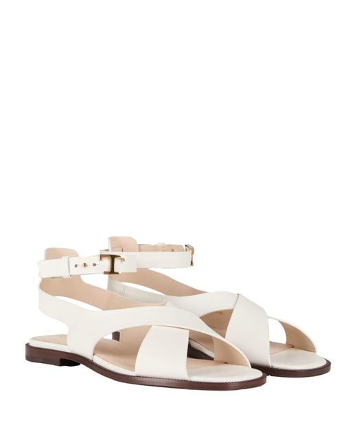 Tod's White Sandals Leather