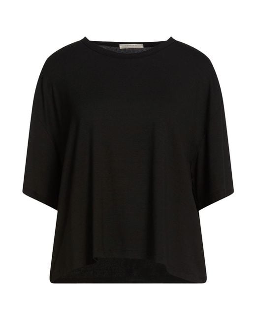 Via Masini 80 Black T-Shirt Viscose, Elastane