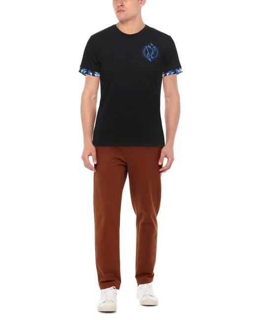 Versace Jeans Black T-Shirt Cotton, Elastane for men