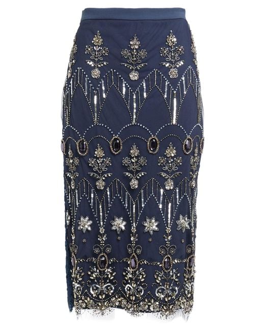 Elisabetta Franchi Blue Midi Skirt Polyester