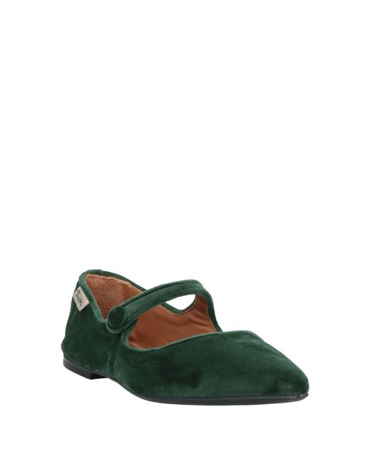 Passion Blanche Green Ballet Flats