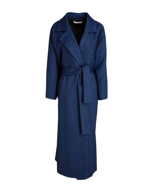 Liviana Conti Blue Coat Polyester, Cashmere, Polyamide