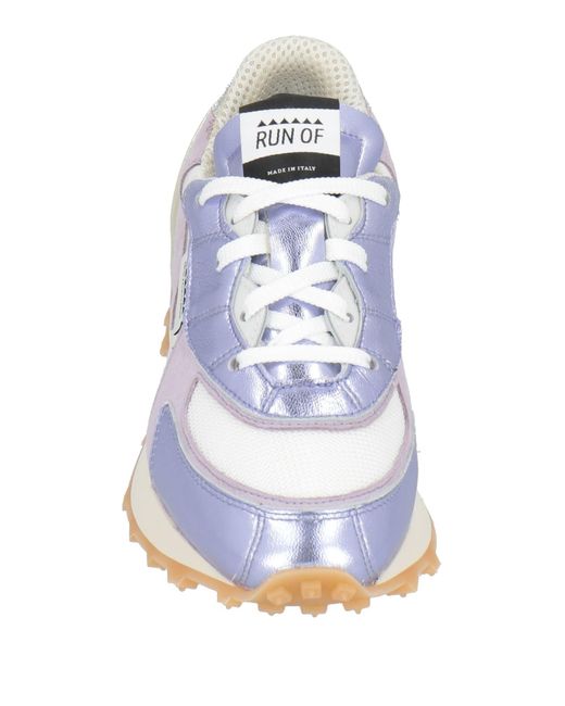 RUN OF White Sneakers Leather, Textile Fibers