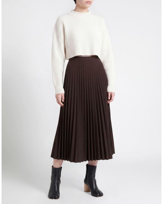 MM6 by Maison Margiela Brown Midi Skirts