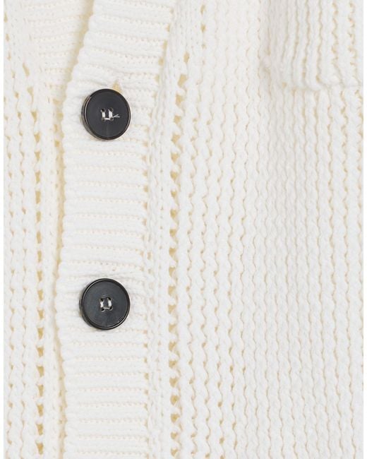 Amaranto White Cardigan Cotton, Polyester for men