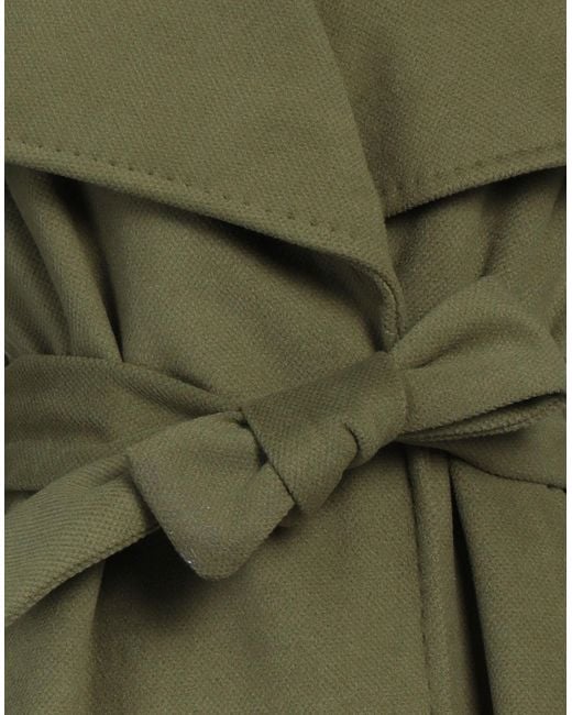 Cristinaeffe Green Military Coat Polyester, Viscose