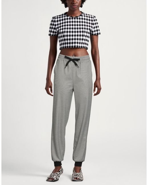 Twinset Gray Pants Polyester, Viscose, Elastane, Polyamide