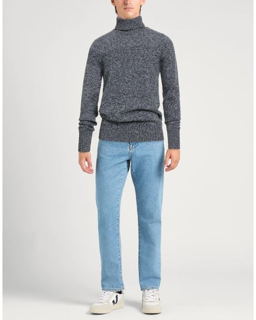 Drumohr Blue Turtleneck Lambswool for men