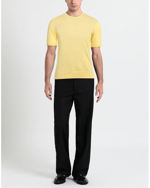 Drumohr Yellow Sweater Linen, Cotton for men