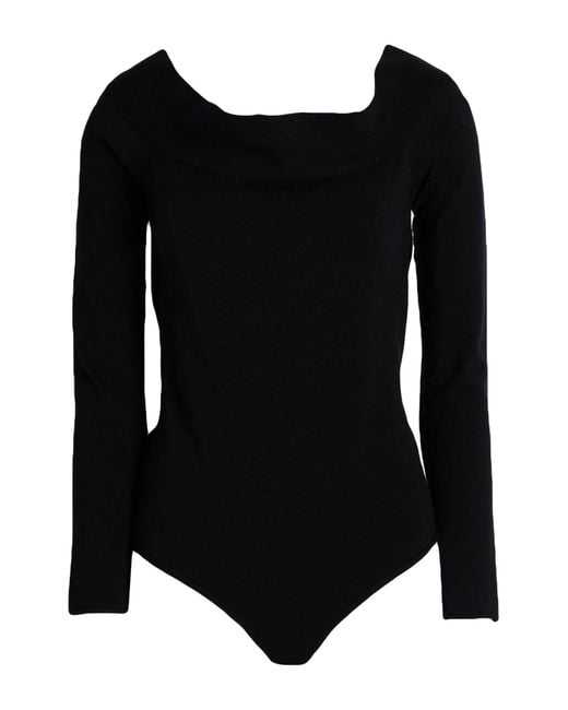 Twinset Black Bodysuit Viscose, Polyester